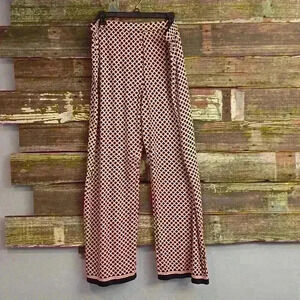 Max Edition Women's Plus Size 2X Pallazo pants, Orange/Black/White print